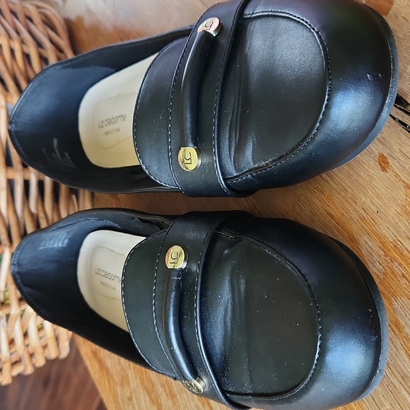 Liz Claiborne Trish Black Loafers Sleek Flats sz 9.5 Preppy Minimalist‎ - Picture 2 of 13